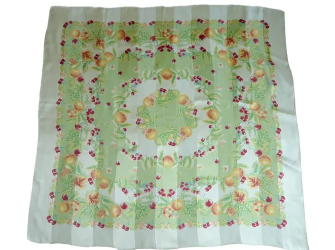 Autre Marque Bufandas de seda Rosa Amarillo Verde claro 