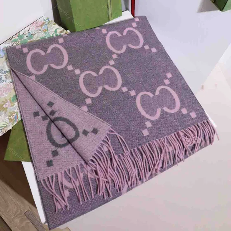 Bufanda de lana clásica Diseñador Mantones largos Mujeres Bufandas de cachemira Borlas Bufandas grandes G para hombre Capo Echar