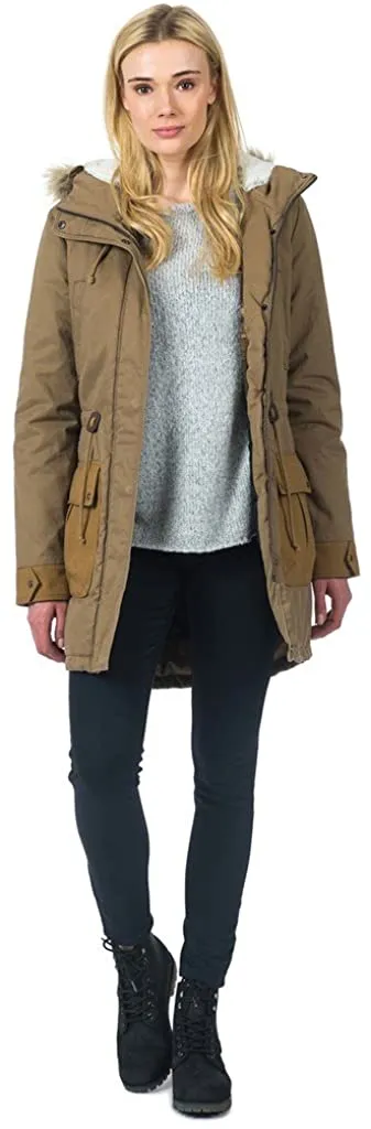 Chaqueta invierno Rip Curl Mujer Urbana con capucha cálida Parka Lonepine Jacket Ref. GJKCA4 Camel