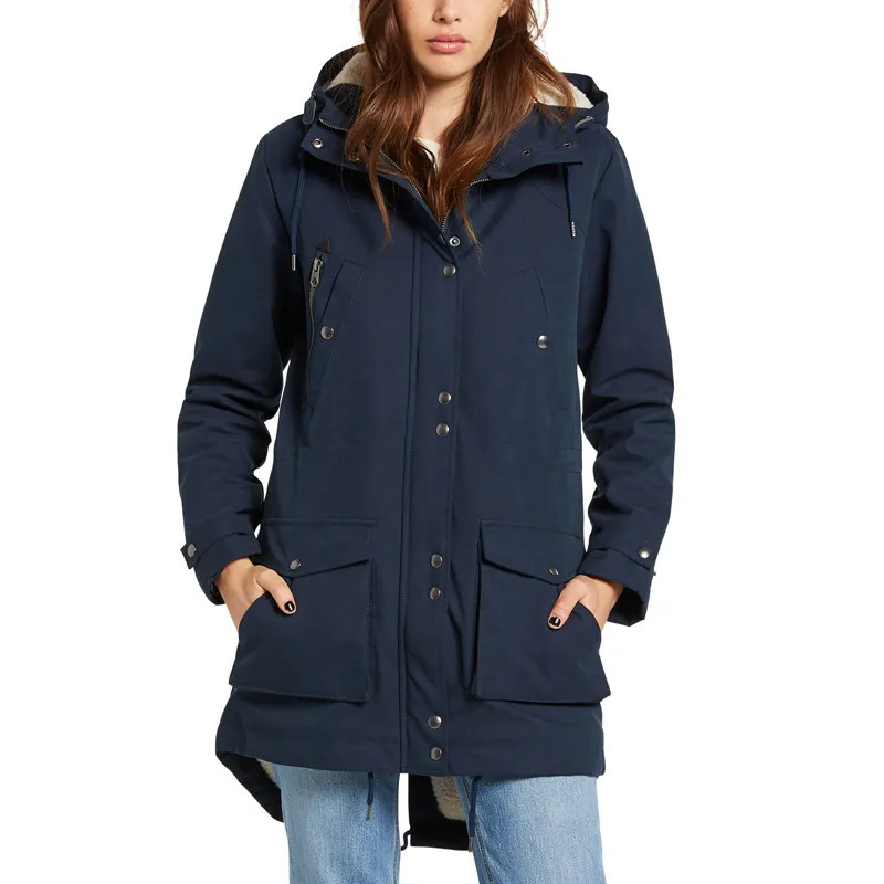 Chaqueta invierno VOLCOM Mujer Urbana con capucha cálida WALK ON BY 5K PARKA JACKET – NAVY Ref.  B1732050 Azul marino