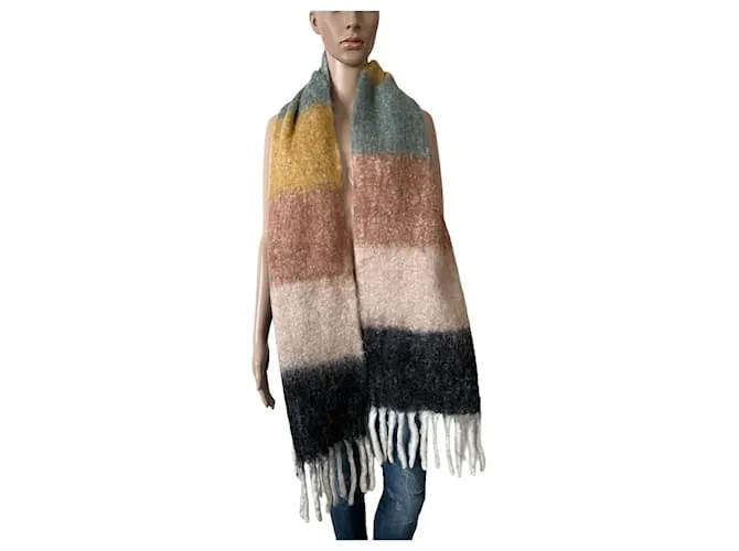 Ichi Bufandas Rosa Beige Gris 