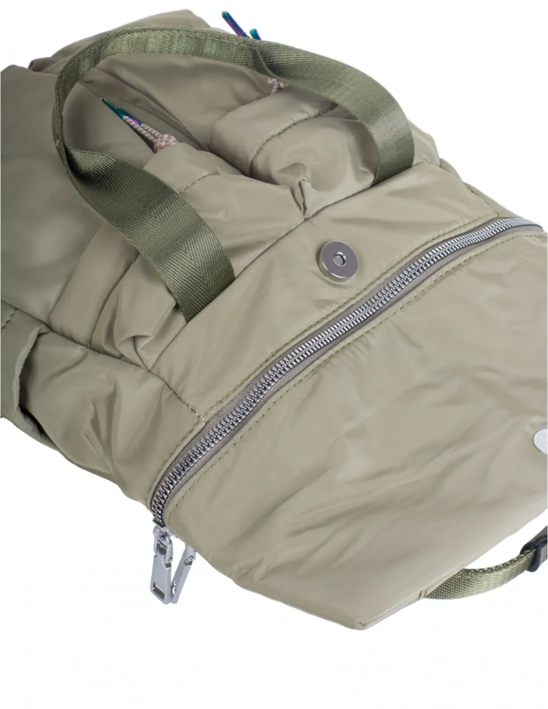 Mochila Bolsillos Nylon Verde