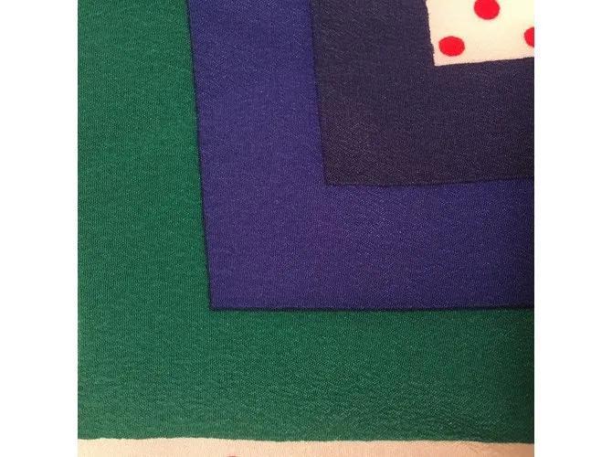 Nina Ricci Bufandas Blanco Roja Verde Azul oscuro 