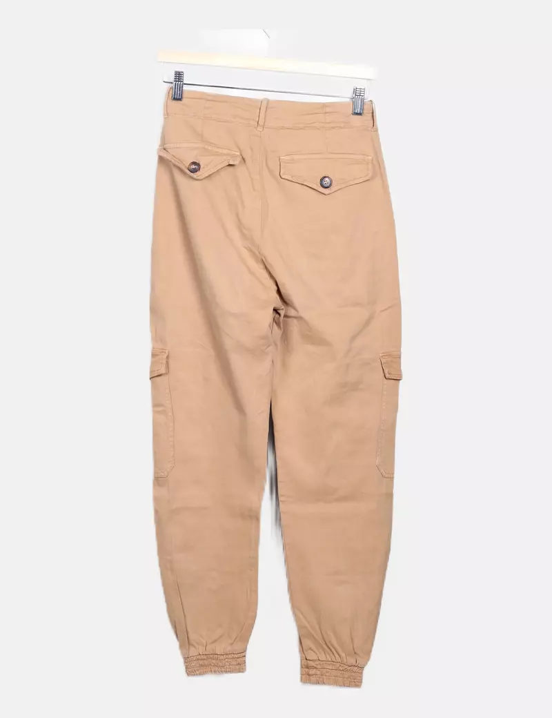 NoName Pantalón denim marrón cargo