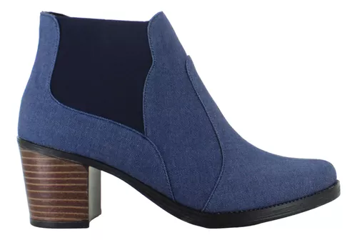 Palazio Botin Vaquero Tacon Moda Casual Resorte Mujer 86494